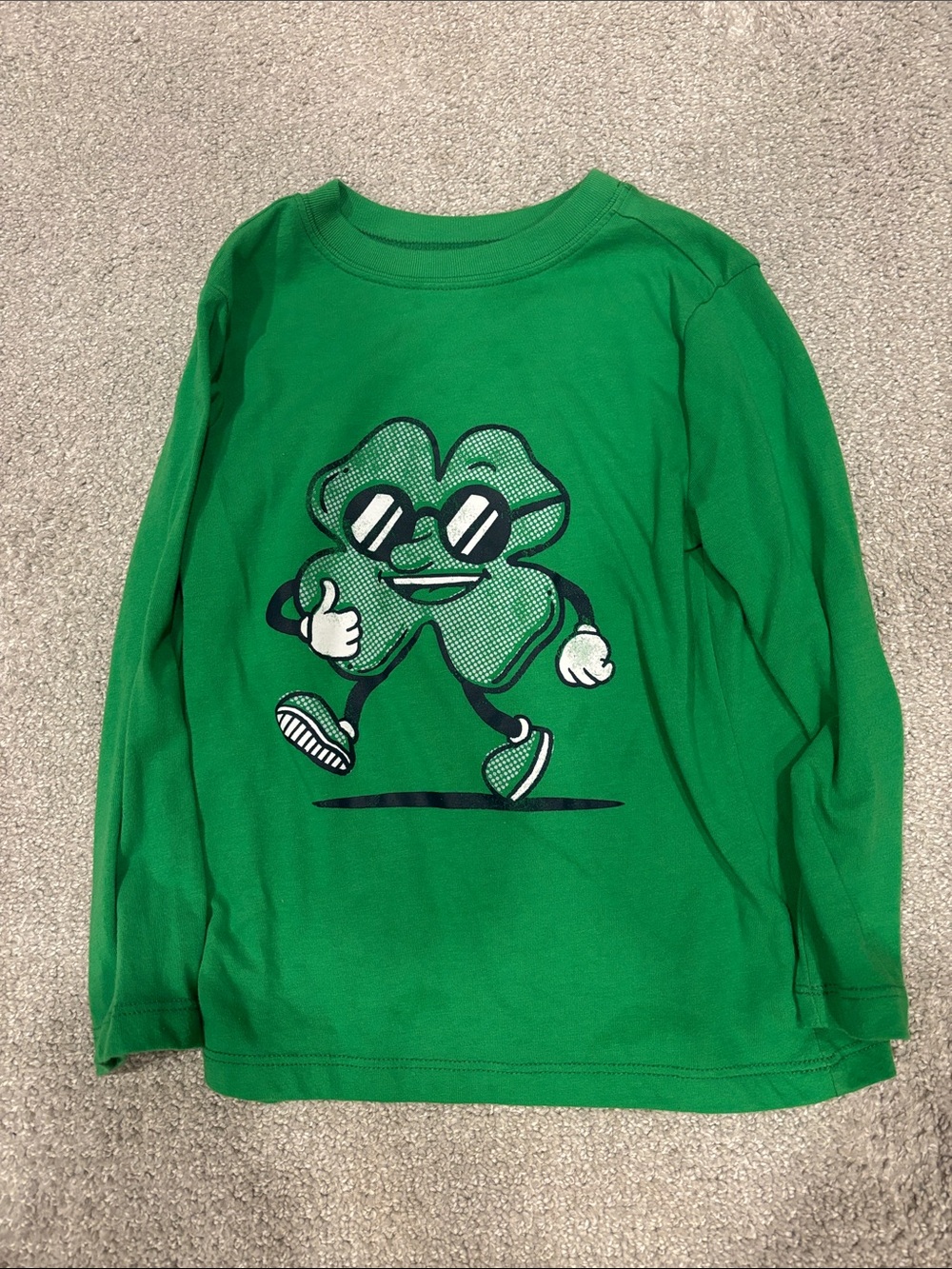 Carter's Green Long-Sleeve Shamrock Character Tee